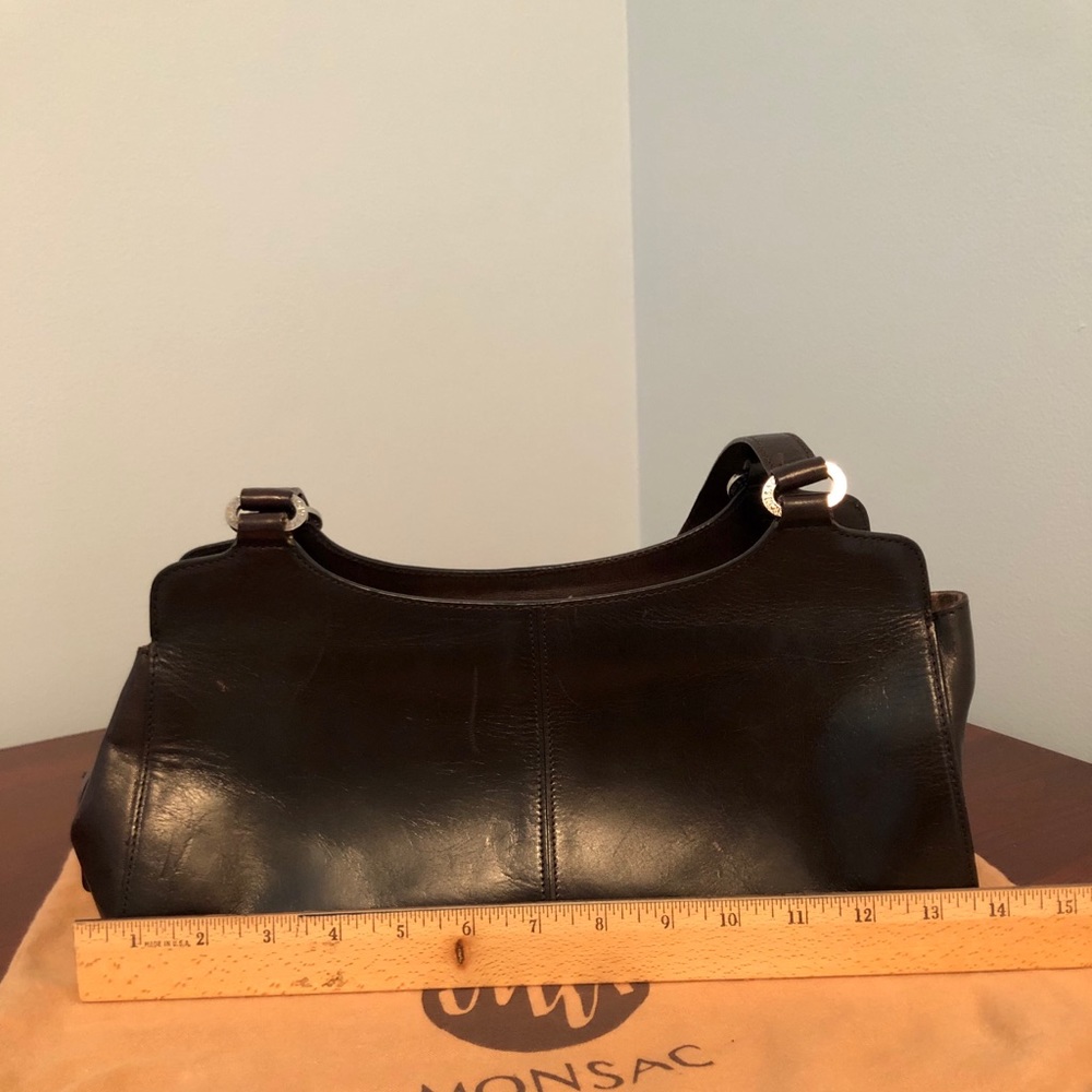 Monsac Original Dark Brown Leather Shoulder Bag